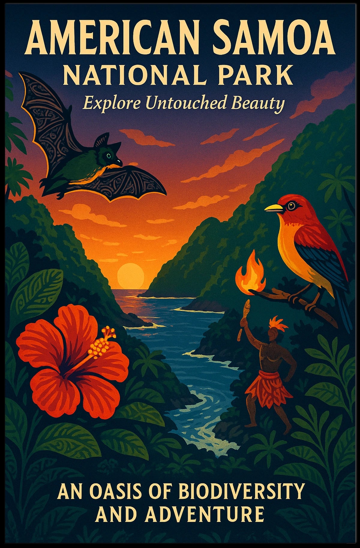 Explore Untouched Beauty in American Samoa National Park Poster