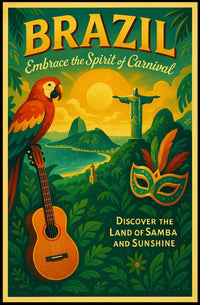Brazilian Vibes Vintage Travel Poster