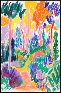 Vibrant Expressionist Garden Scene - Artistic Poster