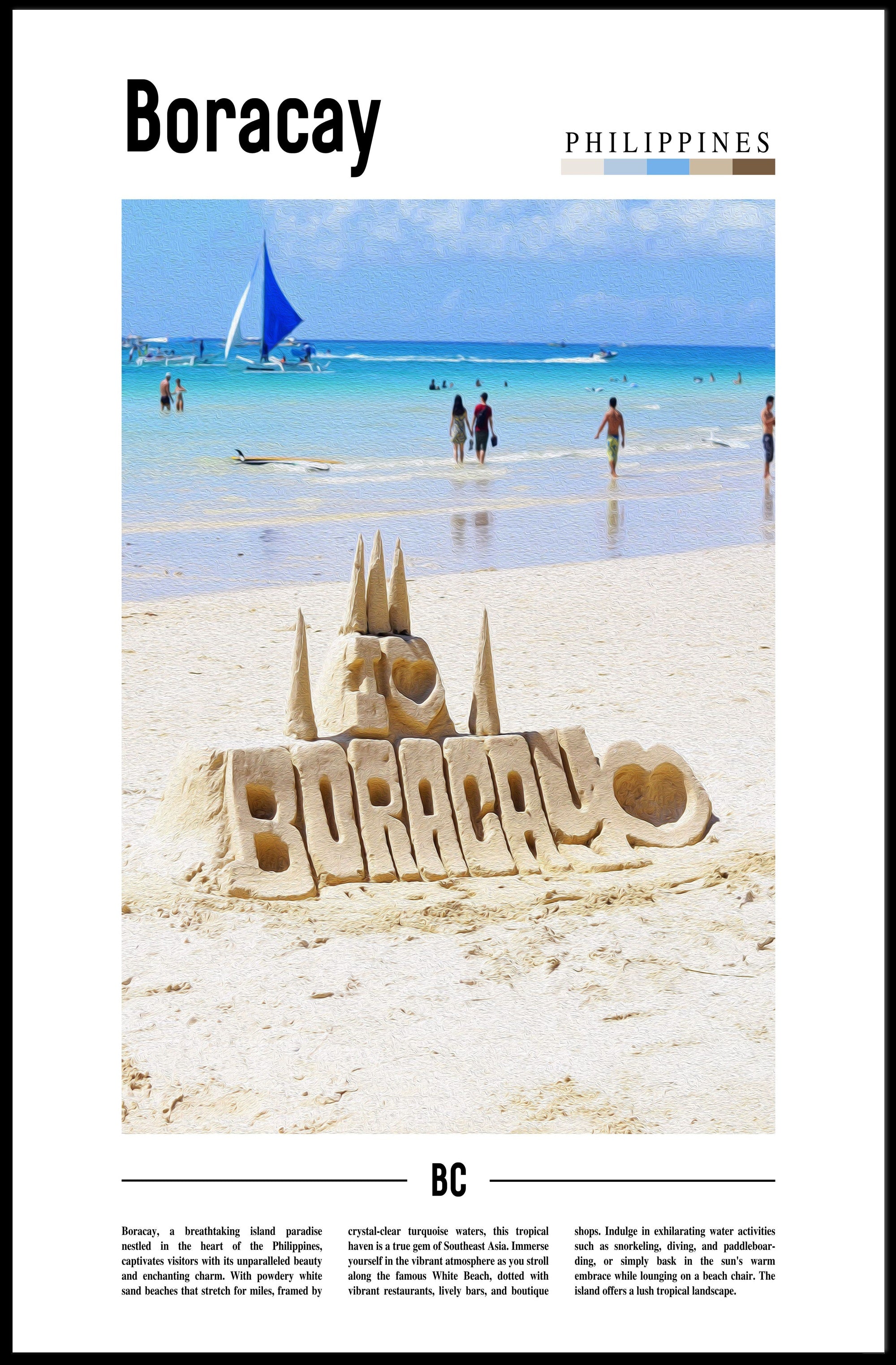 Boracay Beach Paradise Travel Poster PosterGoat