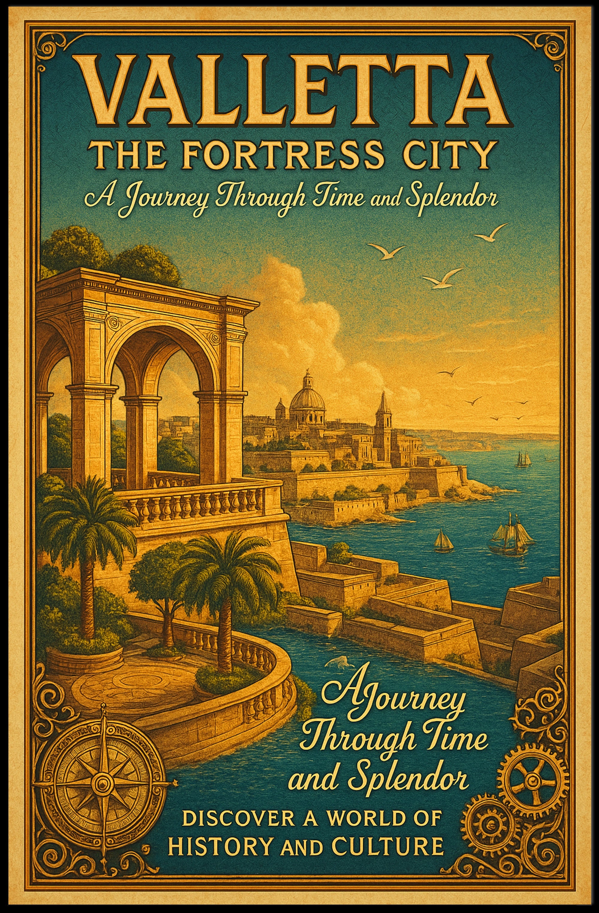Valletta Vintage Travel Poster Wall Art Print