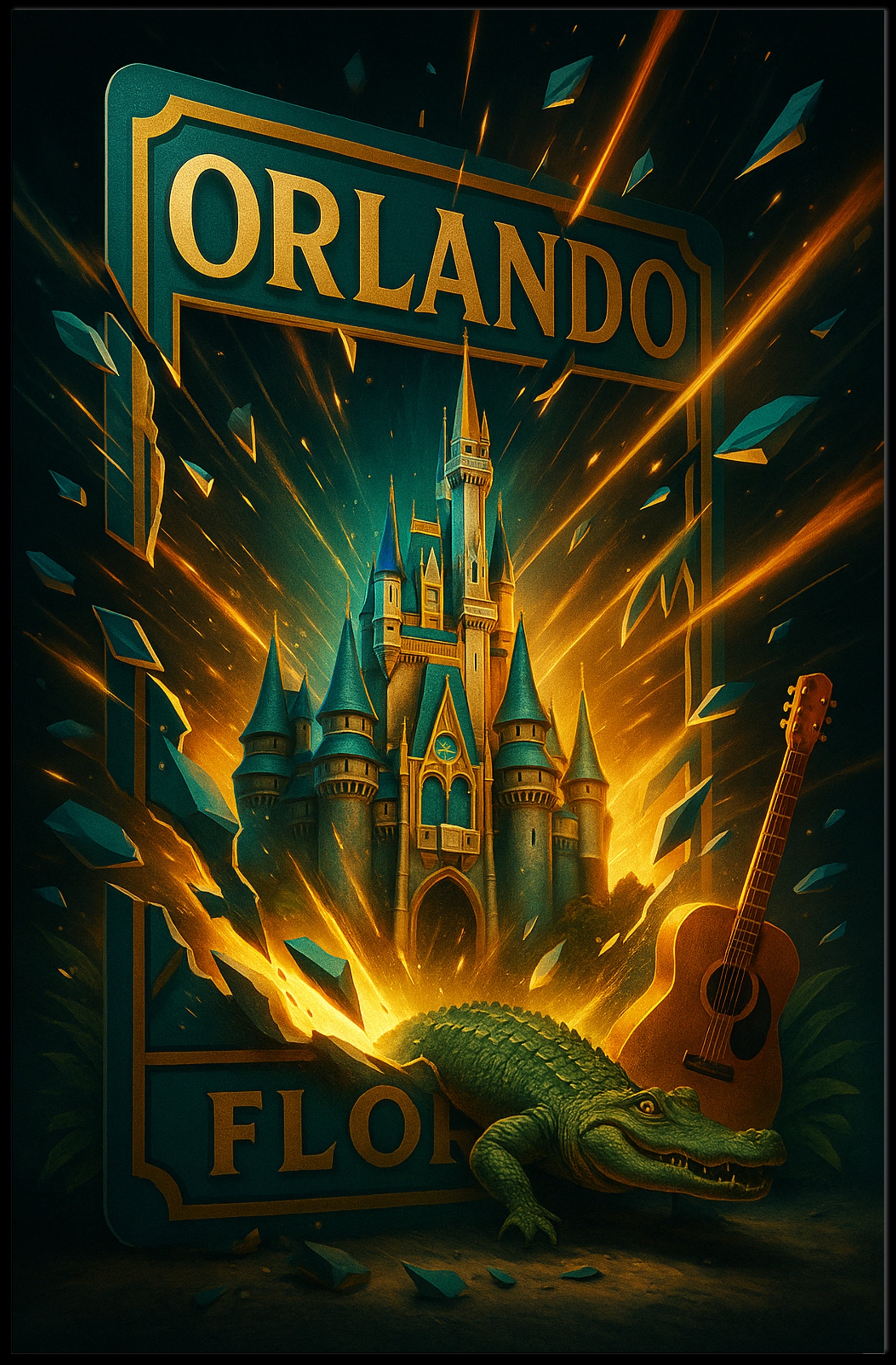 Orlando Magic Wall Art Print Featuring Castle Scene PosterGoat