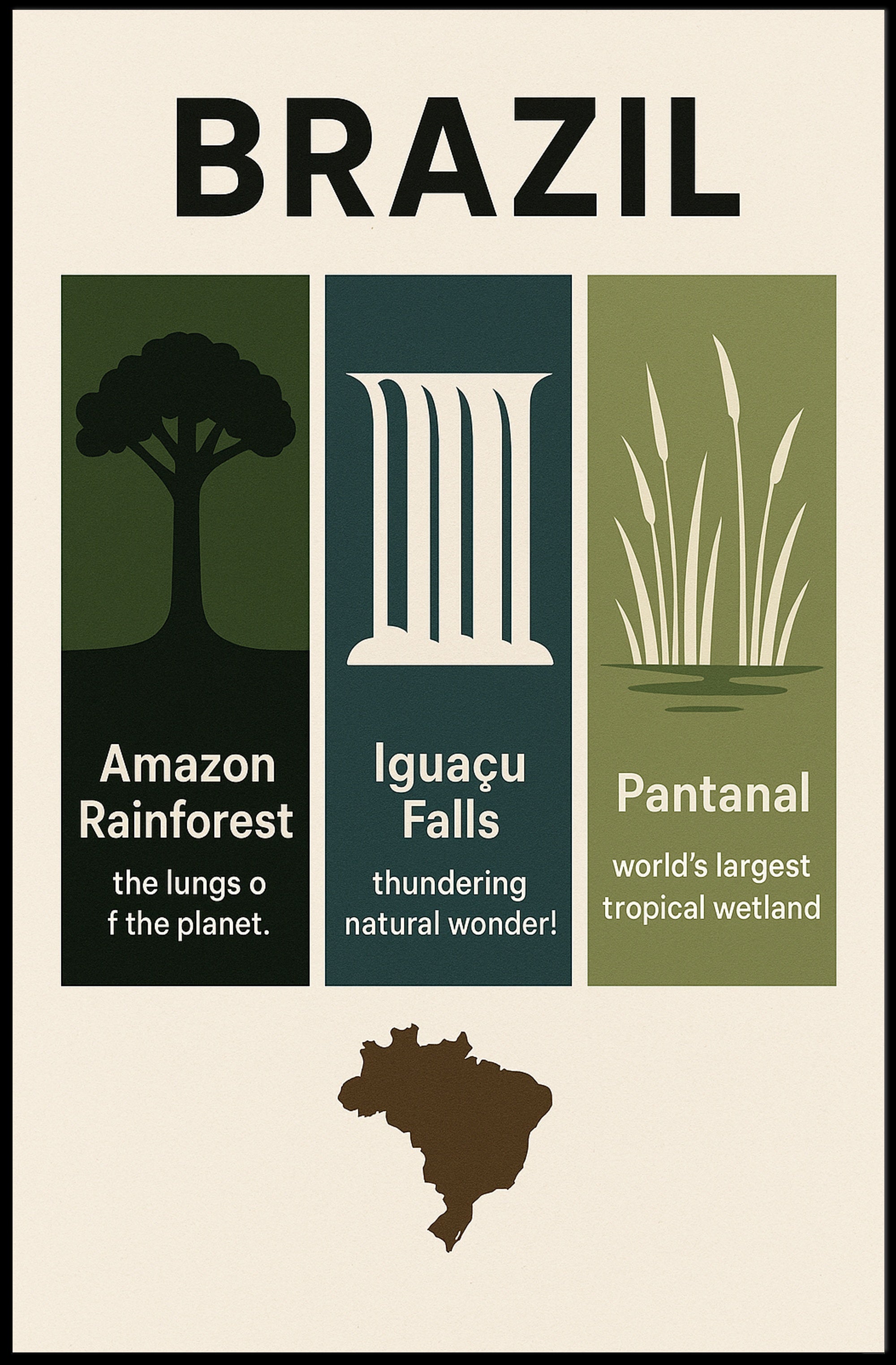 Wonders of Brazil Poster PosterGoat