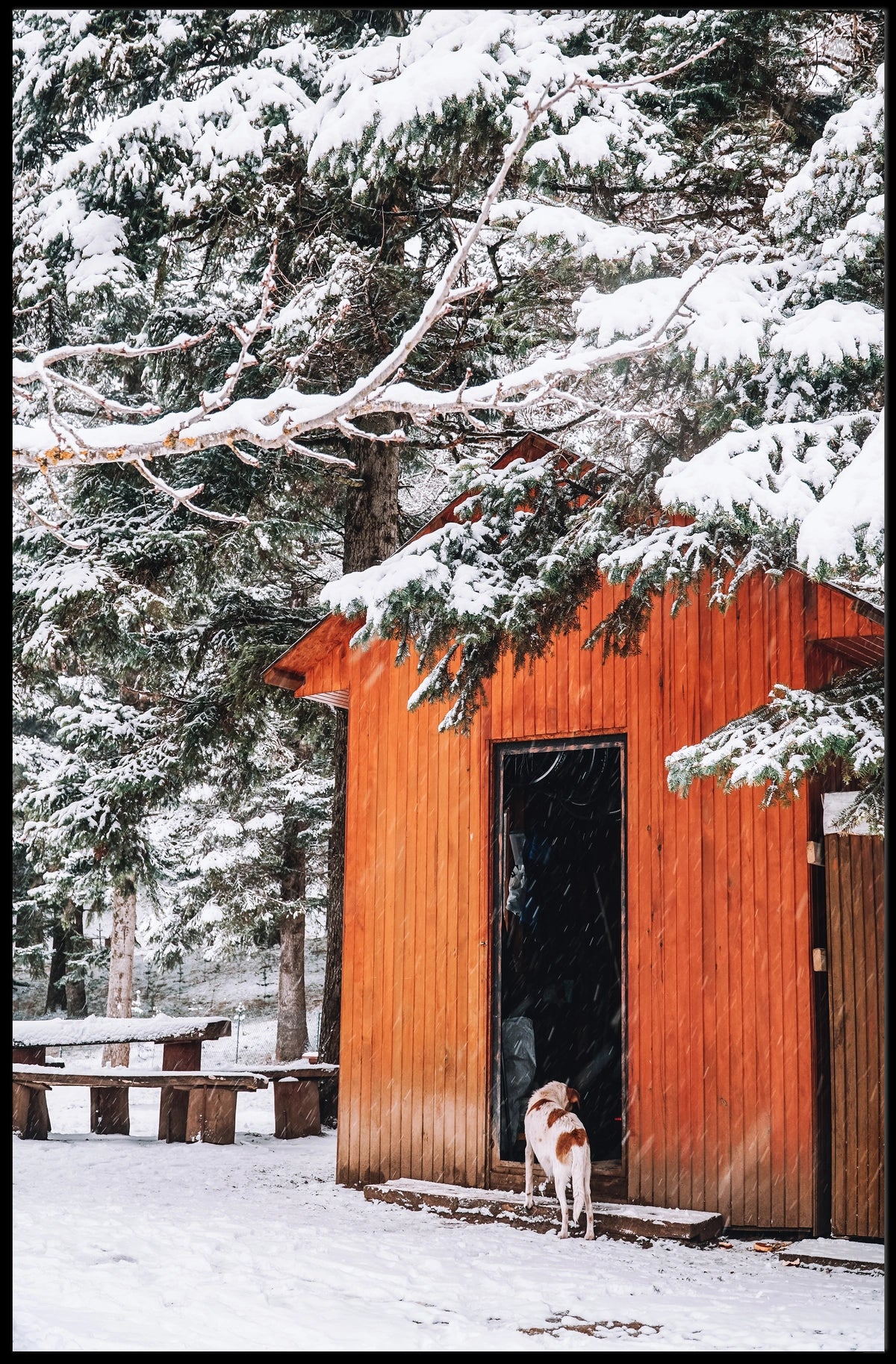 Winter Cabin Retreat Poster