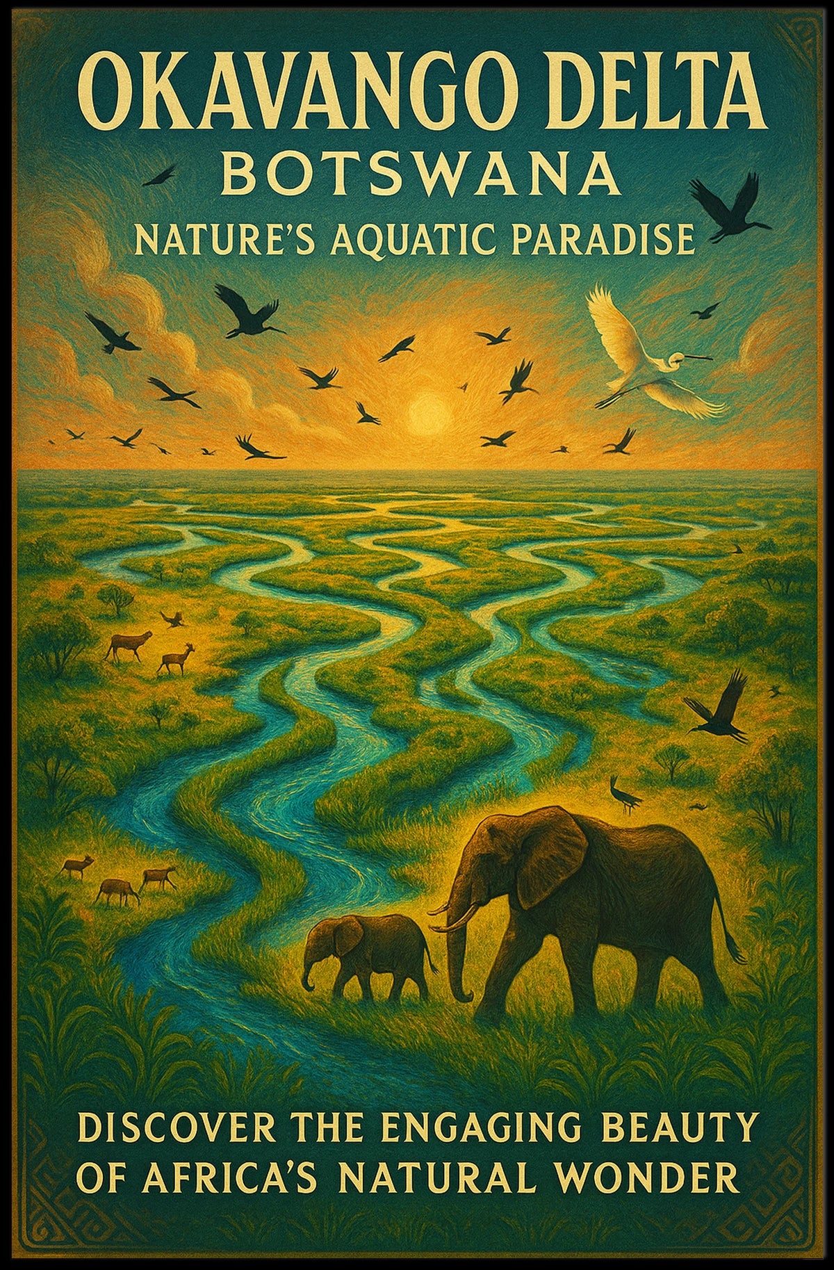 Okavango Delta Natures Aquatic Paradise Poster