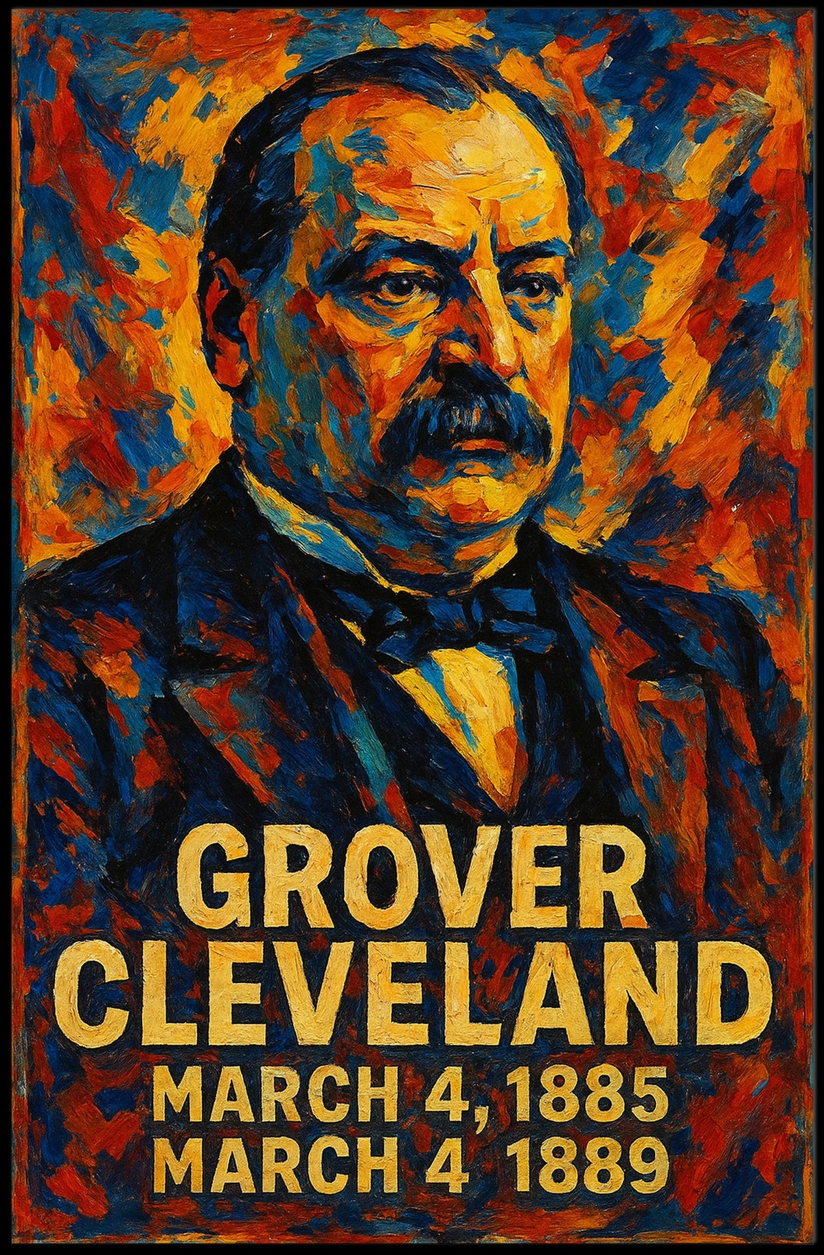 Grover Cleveland 22nd President of the United States Glitch Hop Art Poster