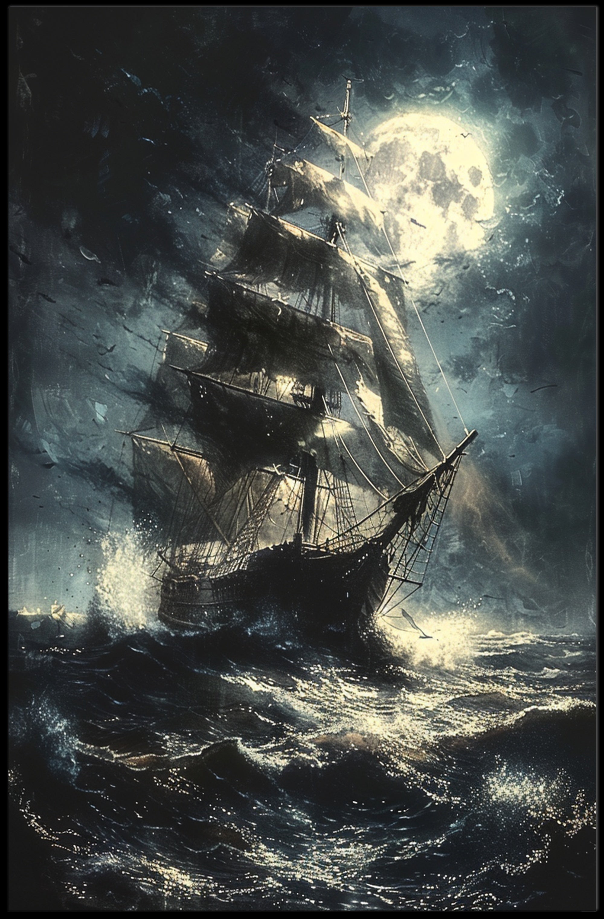 Dramatic 18th Century Sailing Ship Adventure Historical Poster PosterGoat