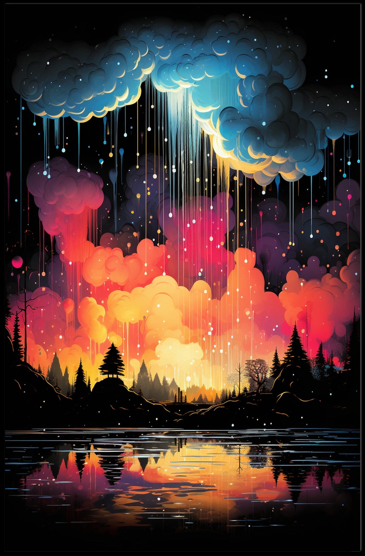 Colorful Surreal Forest Landscape Artistic Artistic Poster