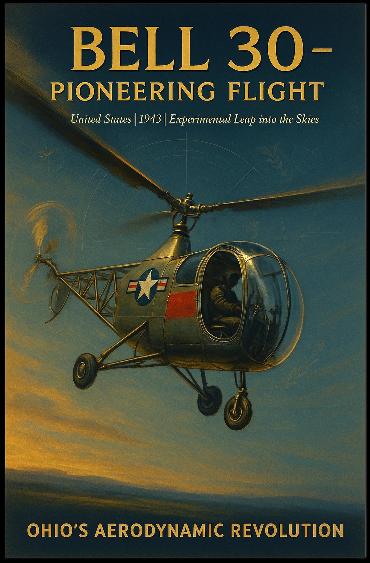 Bell 30 Vintage Aviation Poster: Bold Innovation