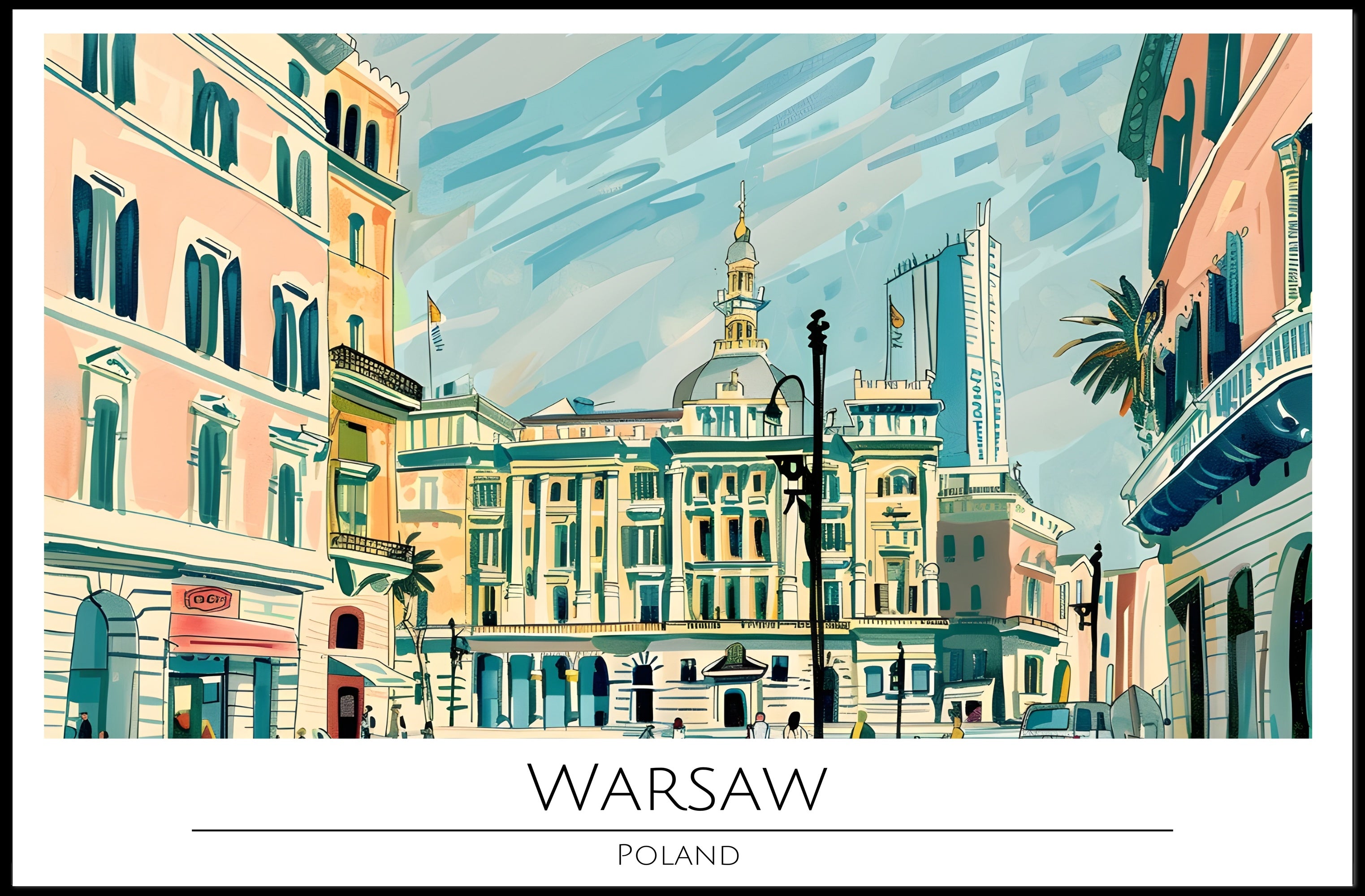 Vibrant Warsaw Cityscape Poster PosterGoat