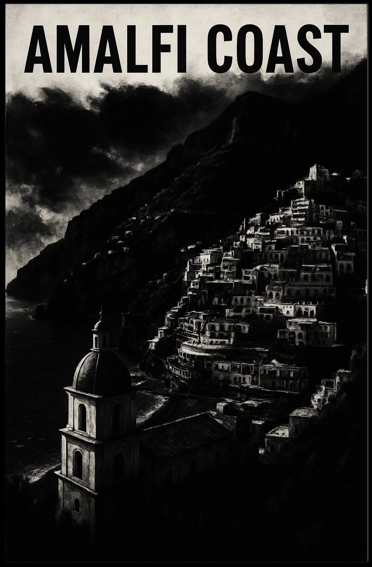 Amalfi Coast Poster Wall Art 18x24 Coastal Decor Print