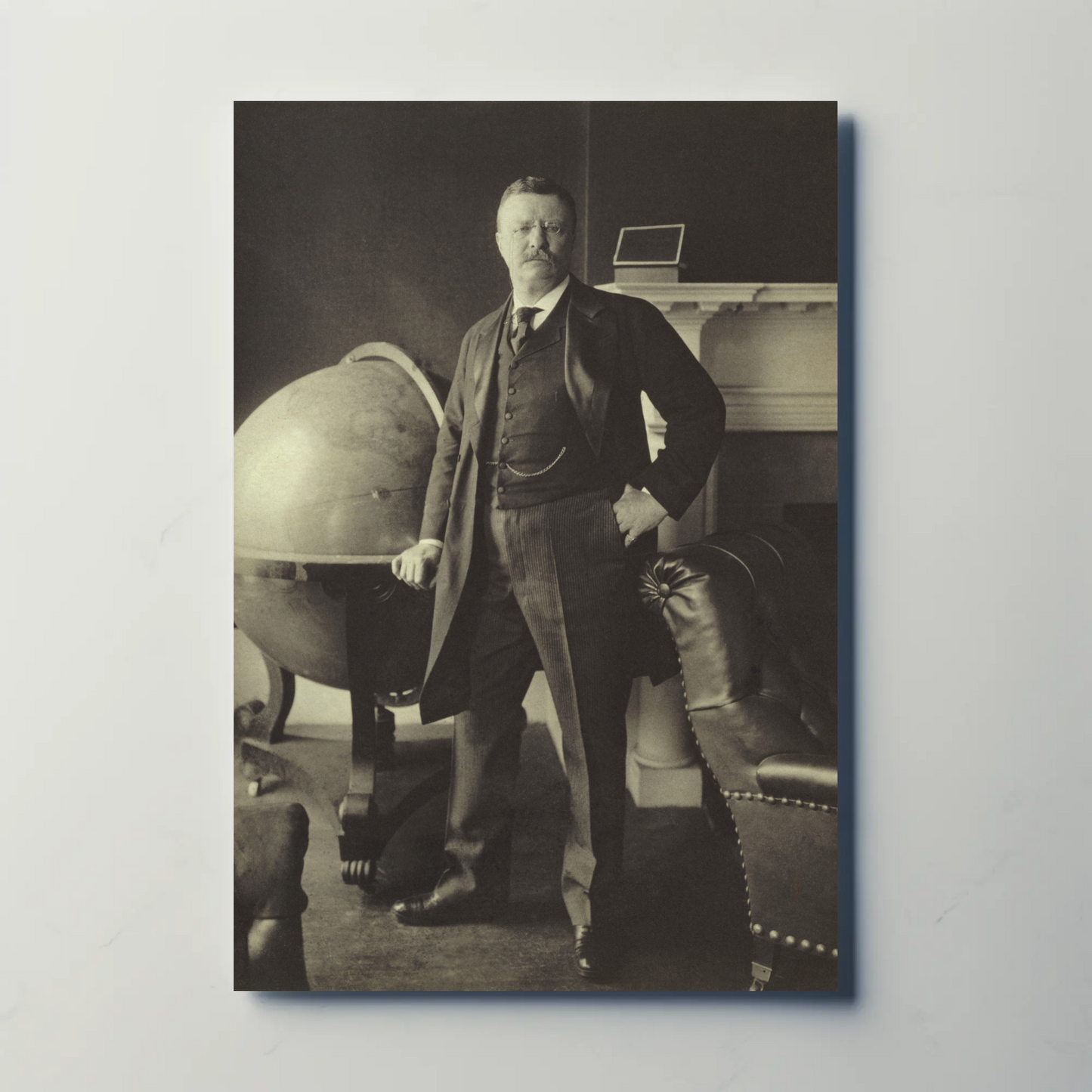 Theodore Roosevelt Library Globe Vintage Poster