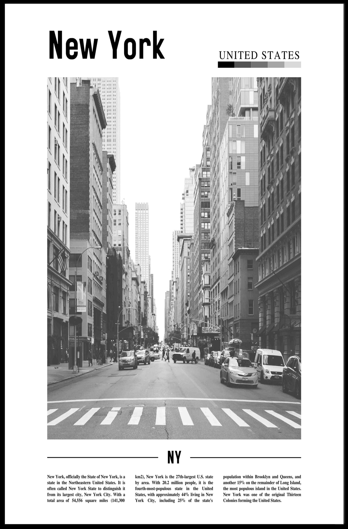 New York City Poster Vintage Cityscape Skyline Wall Art