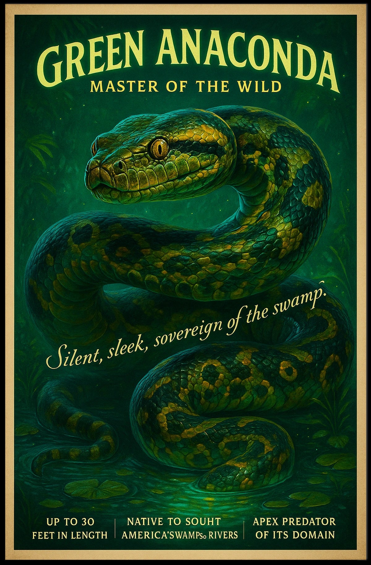 Master Of The Wild Green Anaconda Poster