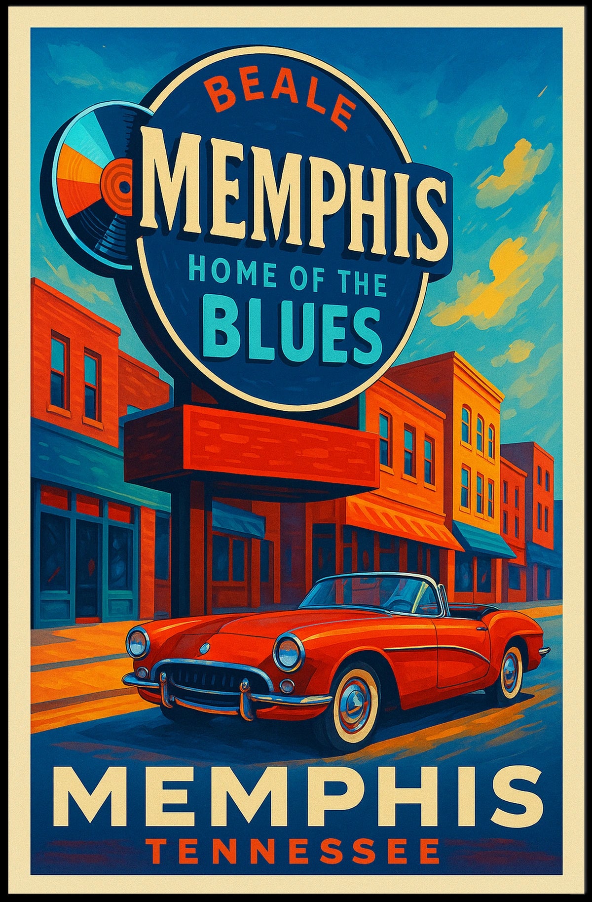 Memphis Home of the Blues Poster