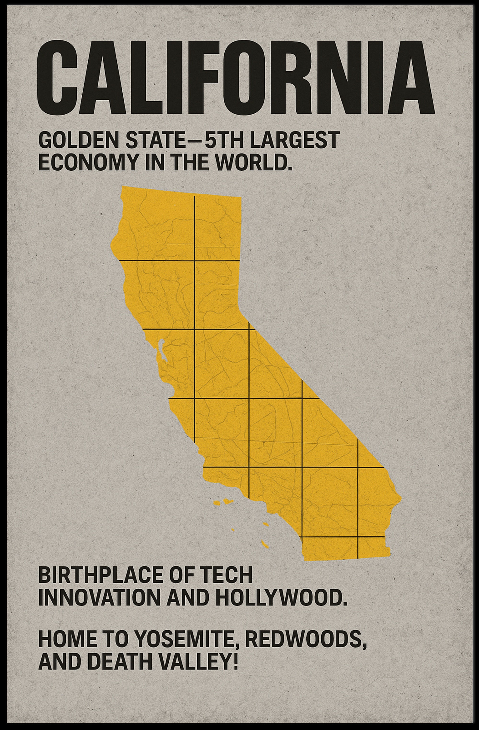 California Golden State Vintage Poster Print PosterGoat