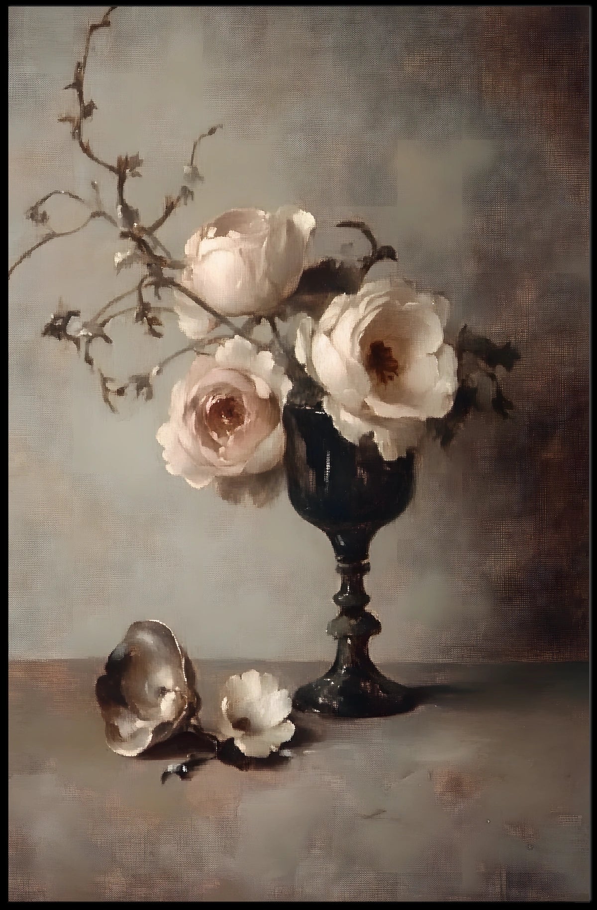 Timeless Elegance Floral Still Life Poster