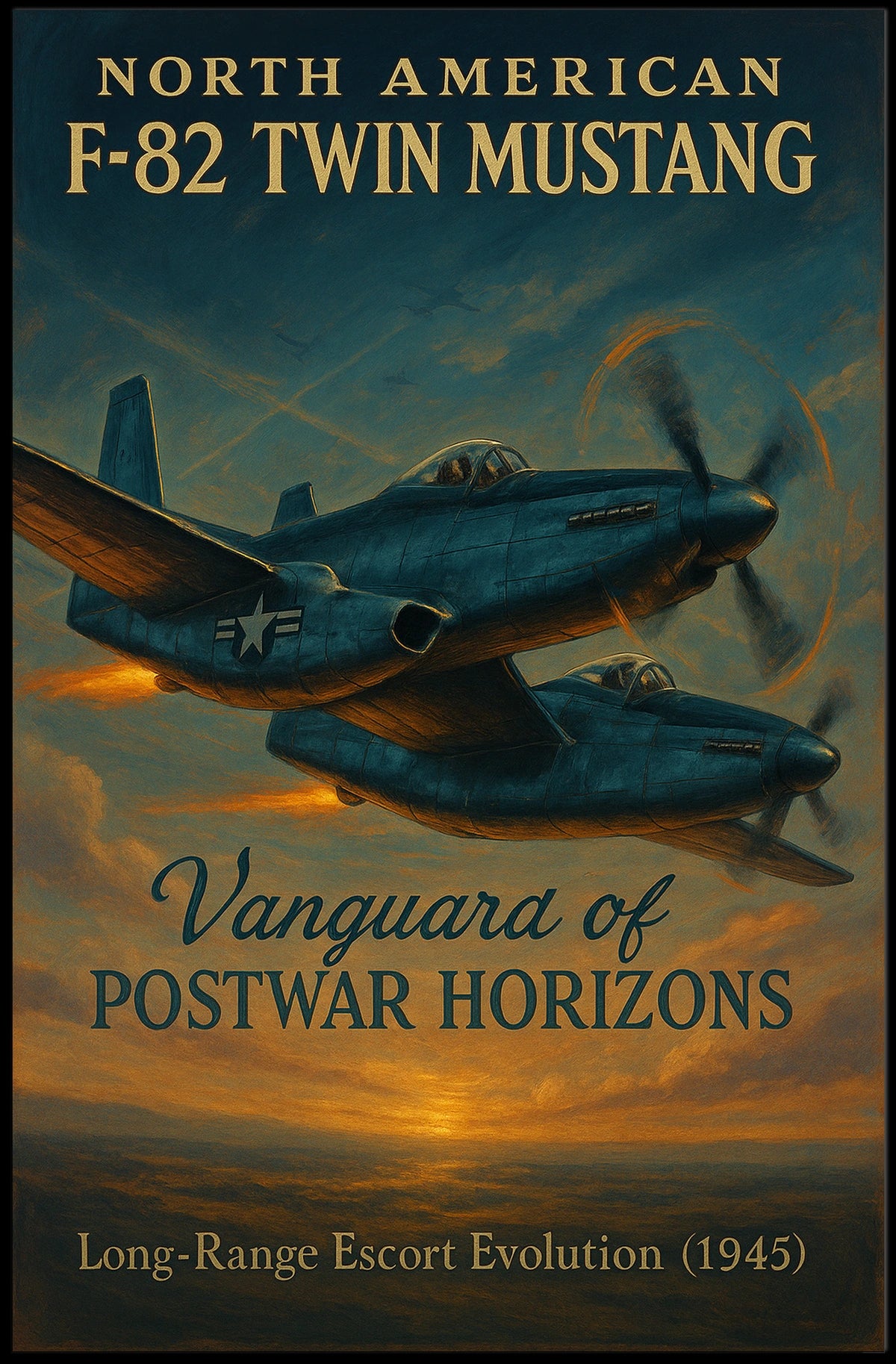 North American F-82 Twin Mustang Vintage Poster