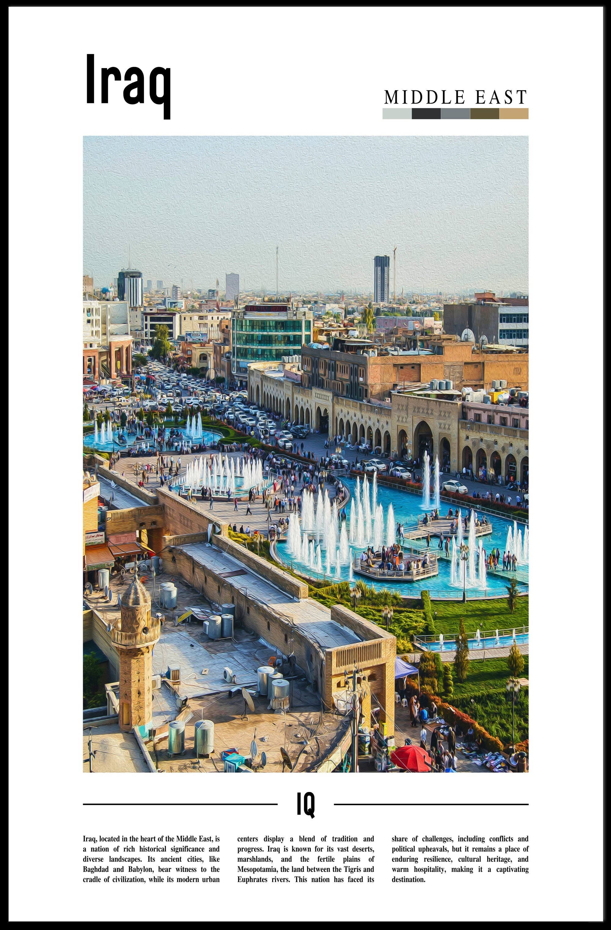 Iraq Urban Landscape Blend: Cultural or Heritage Poster PosterGoat