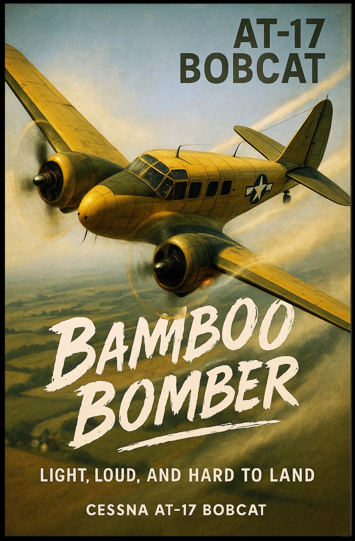 Cessna AT-17 Bobcat Bamboo Bomber Poster