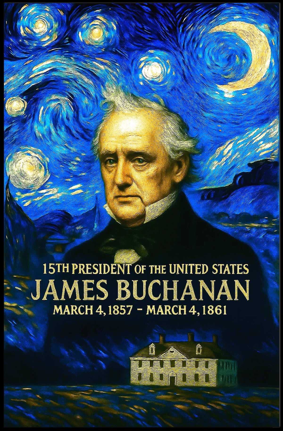 James Buchanan 15th President of the United States Presidential Masterpiece Series Poster