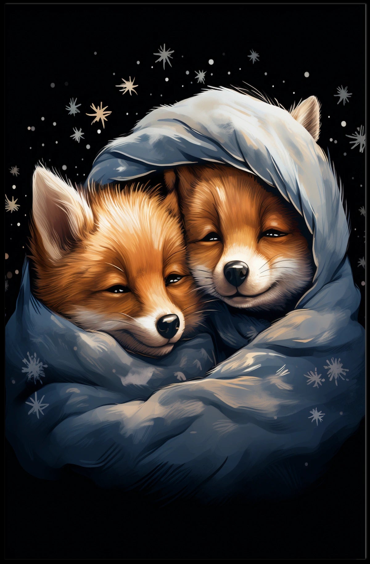 Cozy Fox Companions Poster