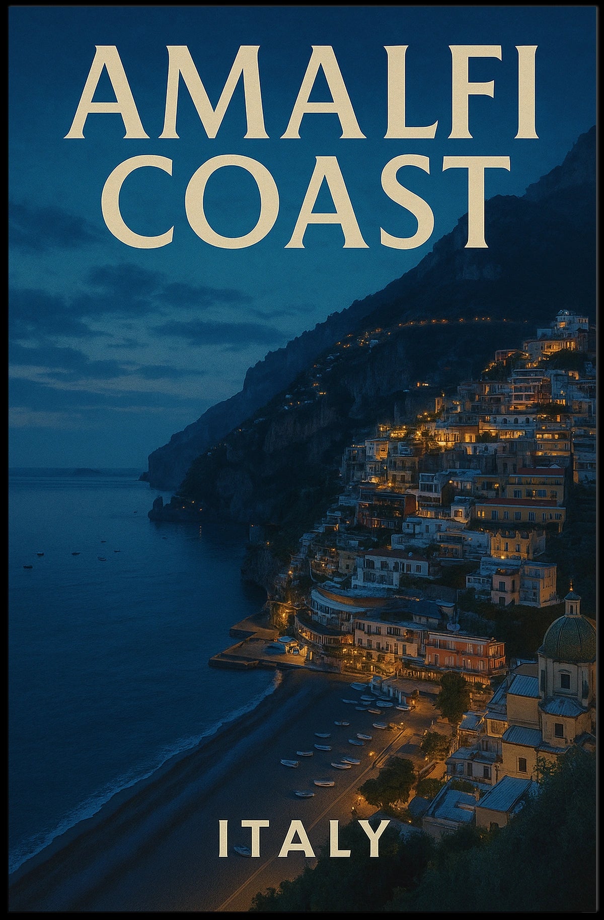 Amalfi Coast Italy Poster Wall Art 18x24 Inches Decor