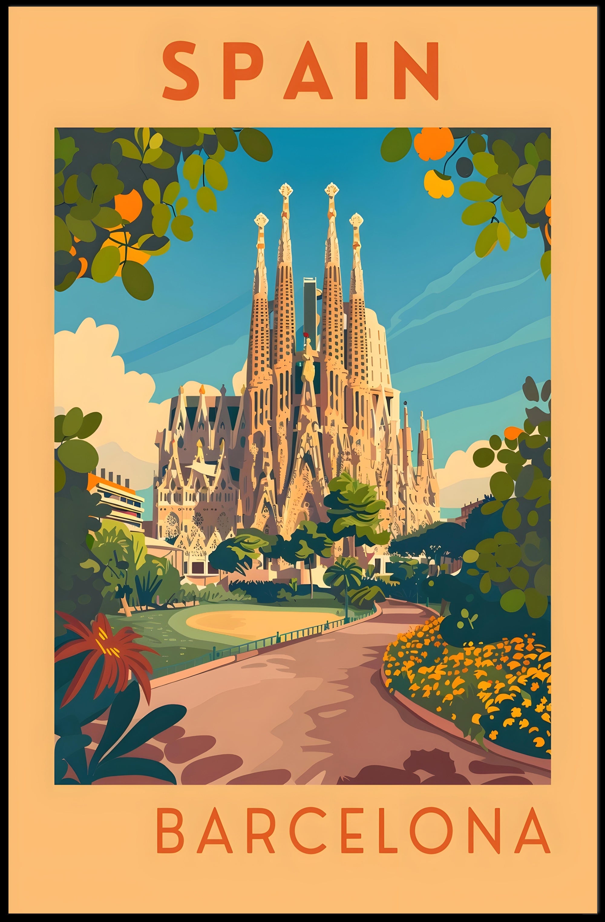 Barcelona Travel Poster