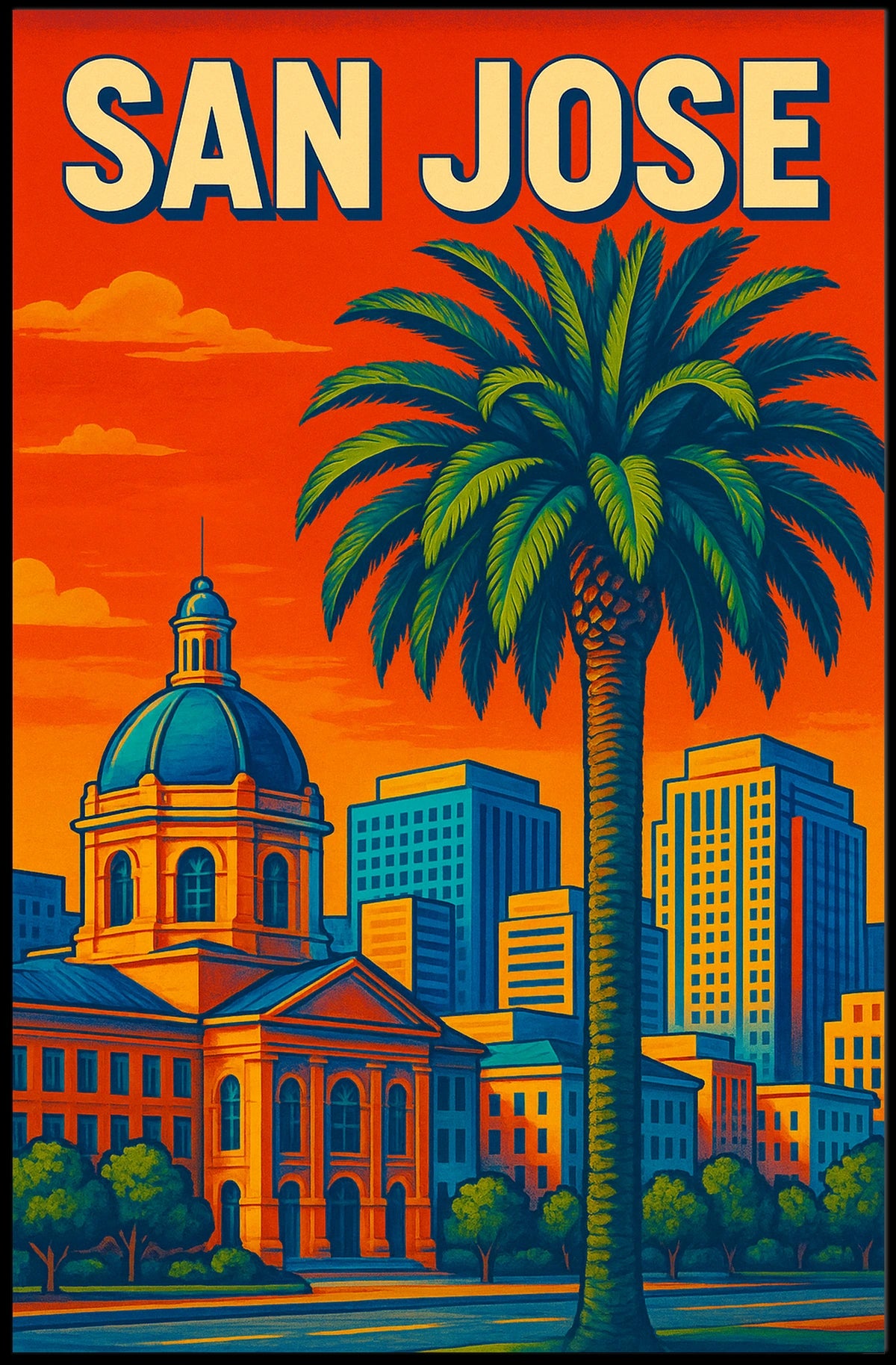 San Jose Cityscape Poster