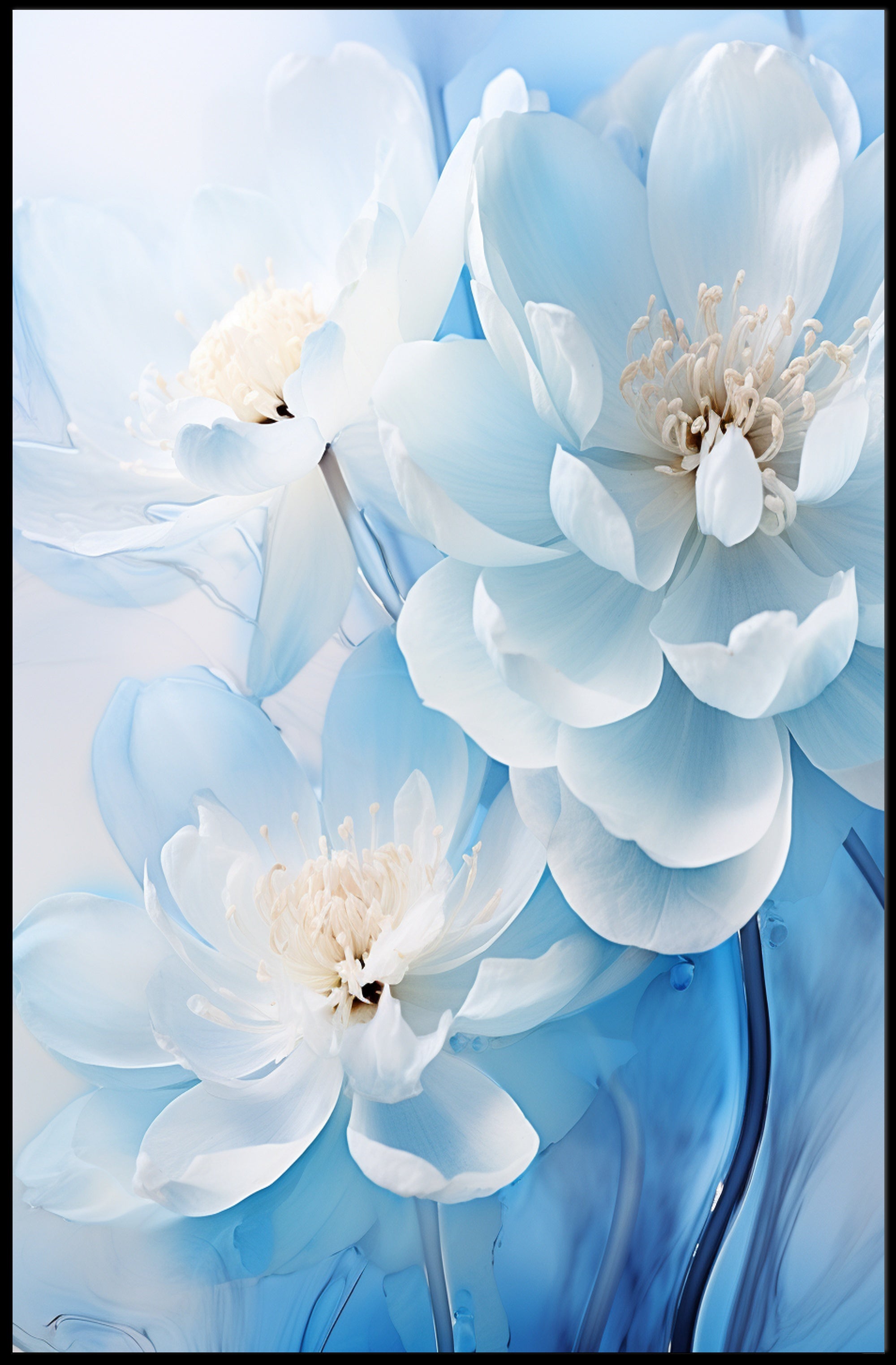 Blossoms In Blue Poster
