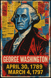 George Washington 1st President of the United States Street Art Mashup Poster