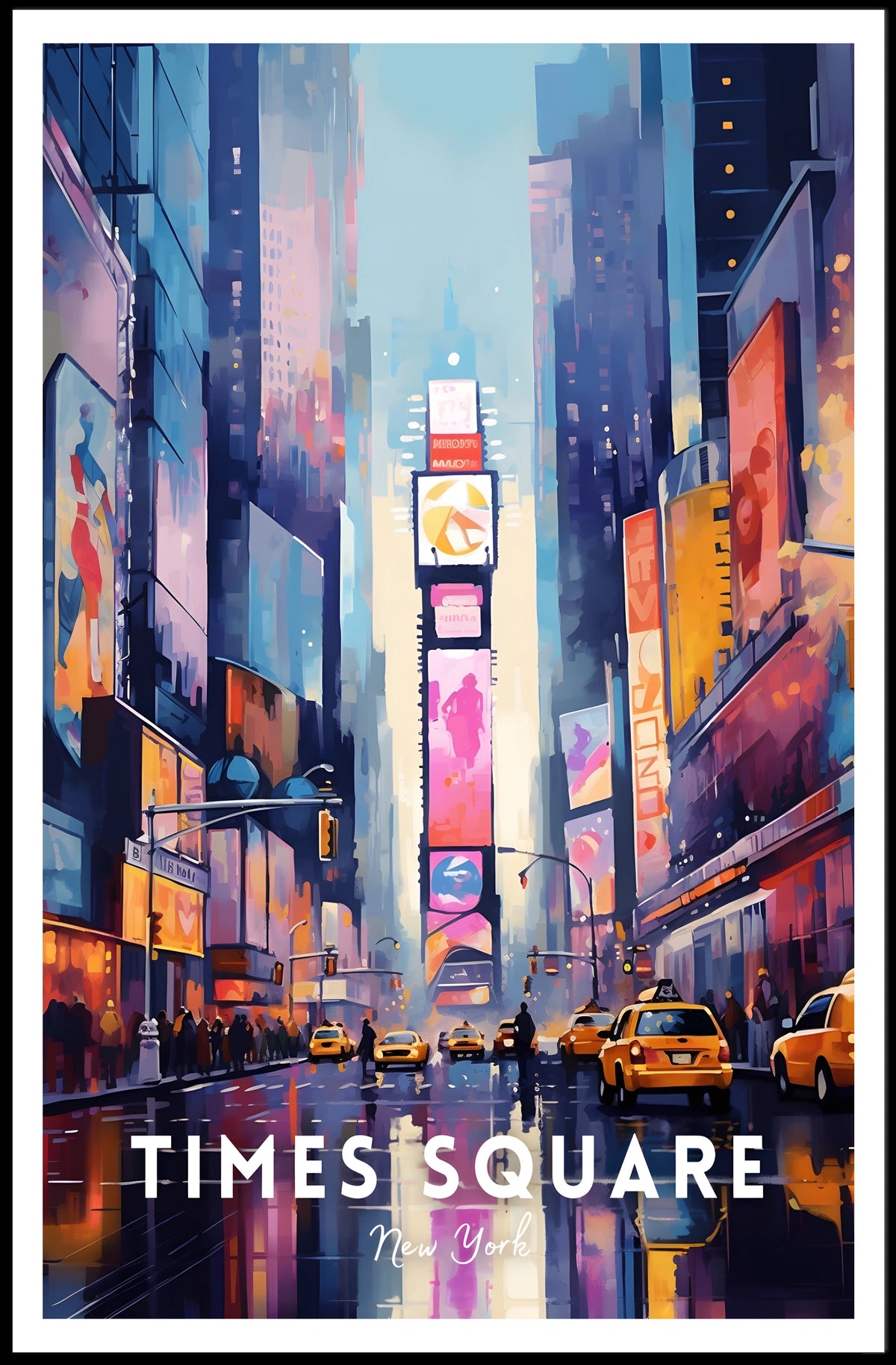 Times Square Nightlife Cityscape Poster Modern Wall Art