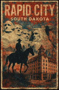 Rapid City Scenic Mount Rushmore Travel Poster