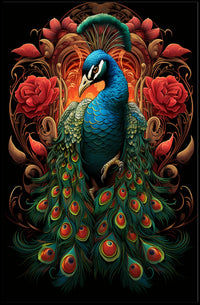 Majestic Peacock In Bloom Poster