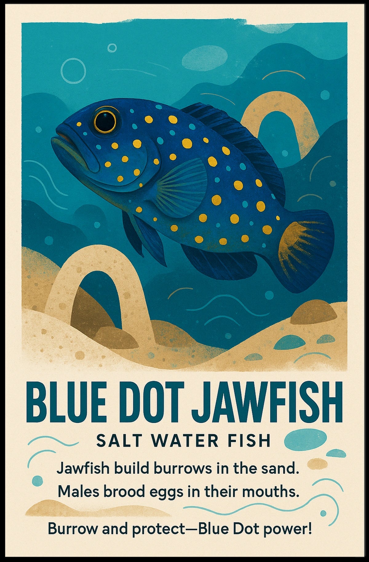 Blue Dot Jawfish Poster
