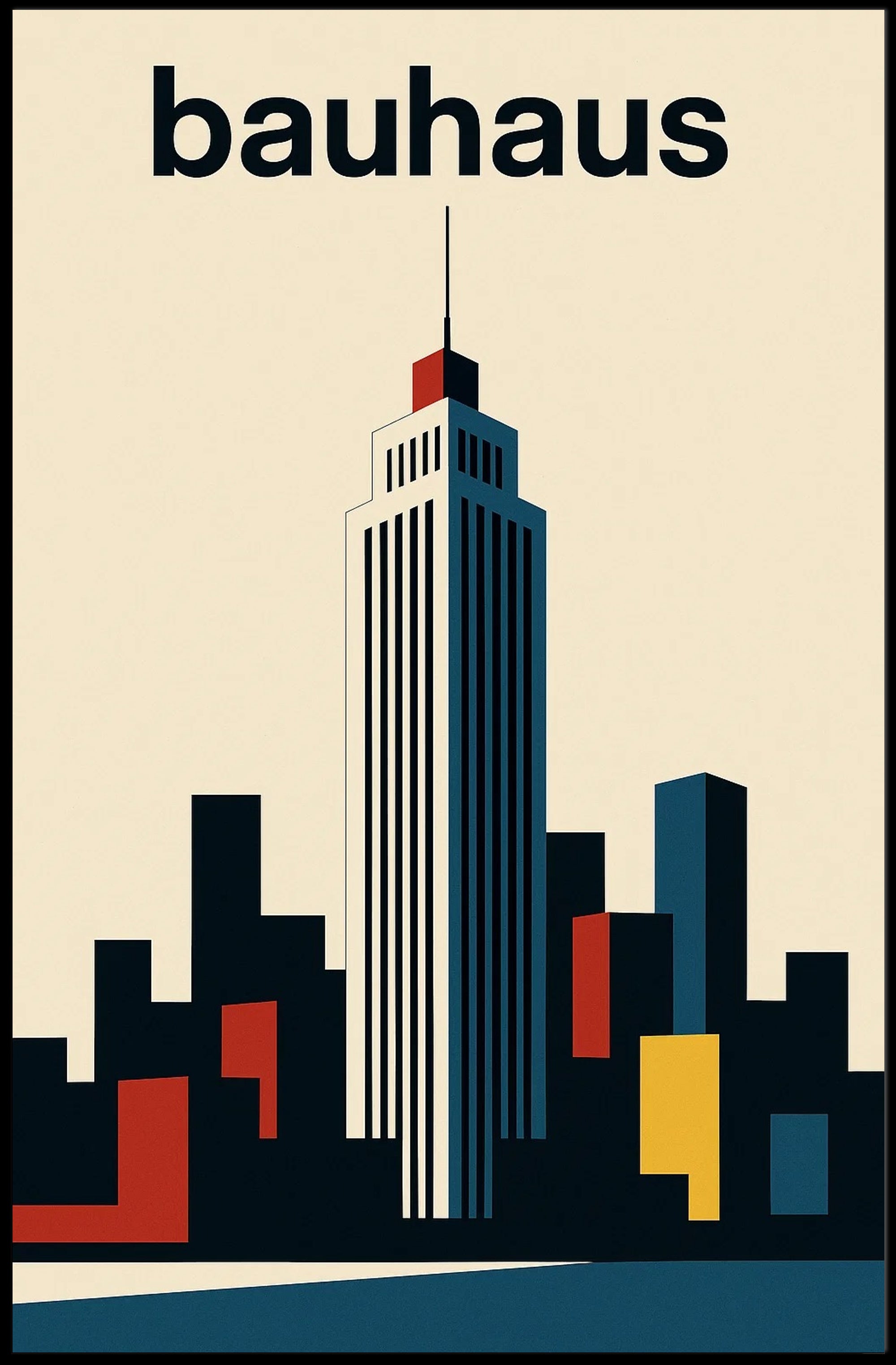 Modernist Skyline Geometric Design Poster - Abstract, Artistic, or Pop Culture Poster