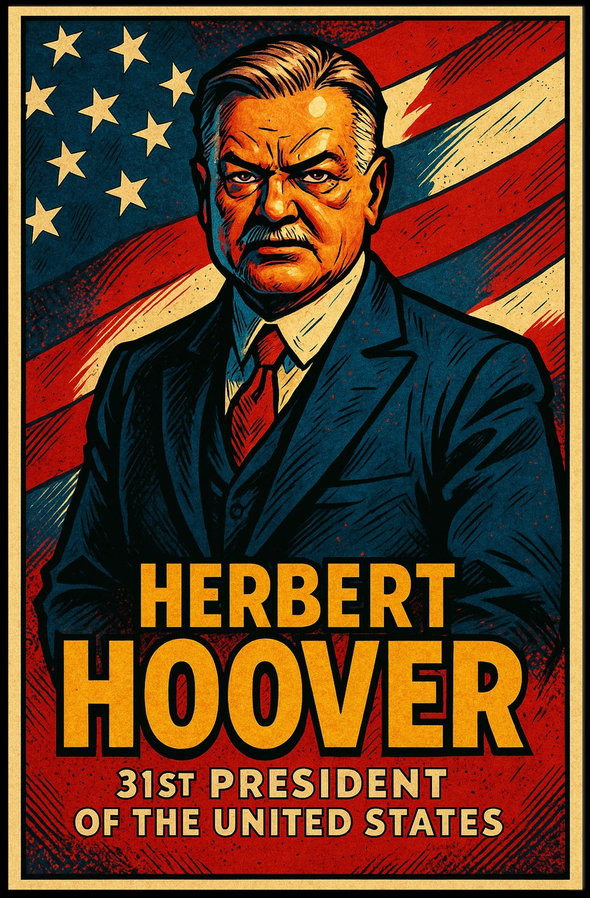 Herbert Hoover 31St President Poster Wall Art Vintage