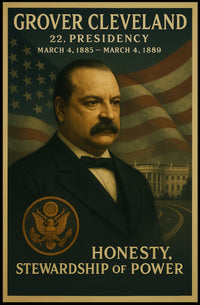 President Grover Cleveland Vintage Wall Art Poster Historical or Presidential Poster