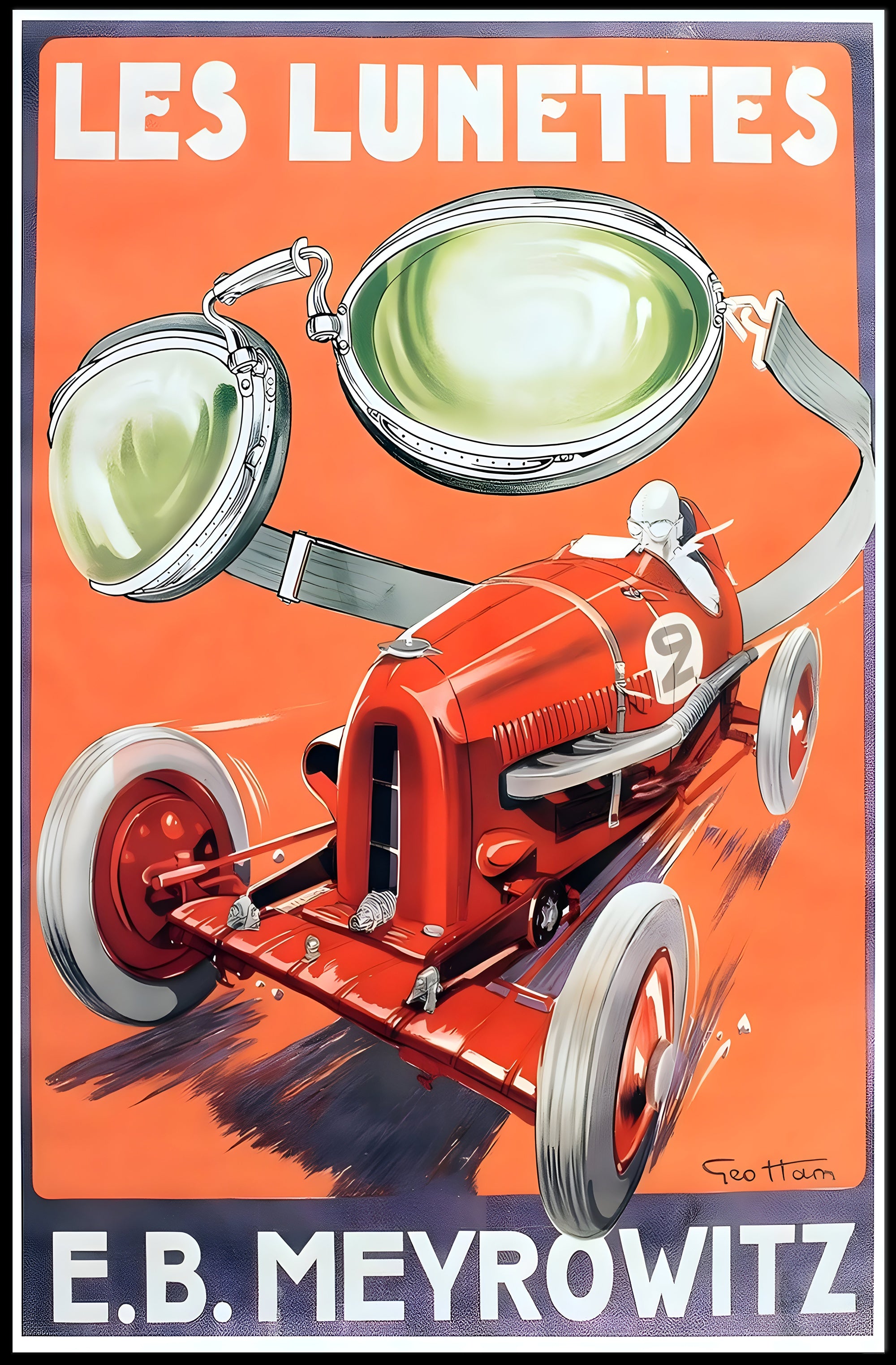 Les Lunettes Racing Goggles Poster