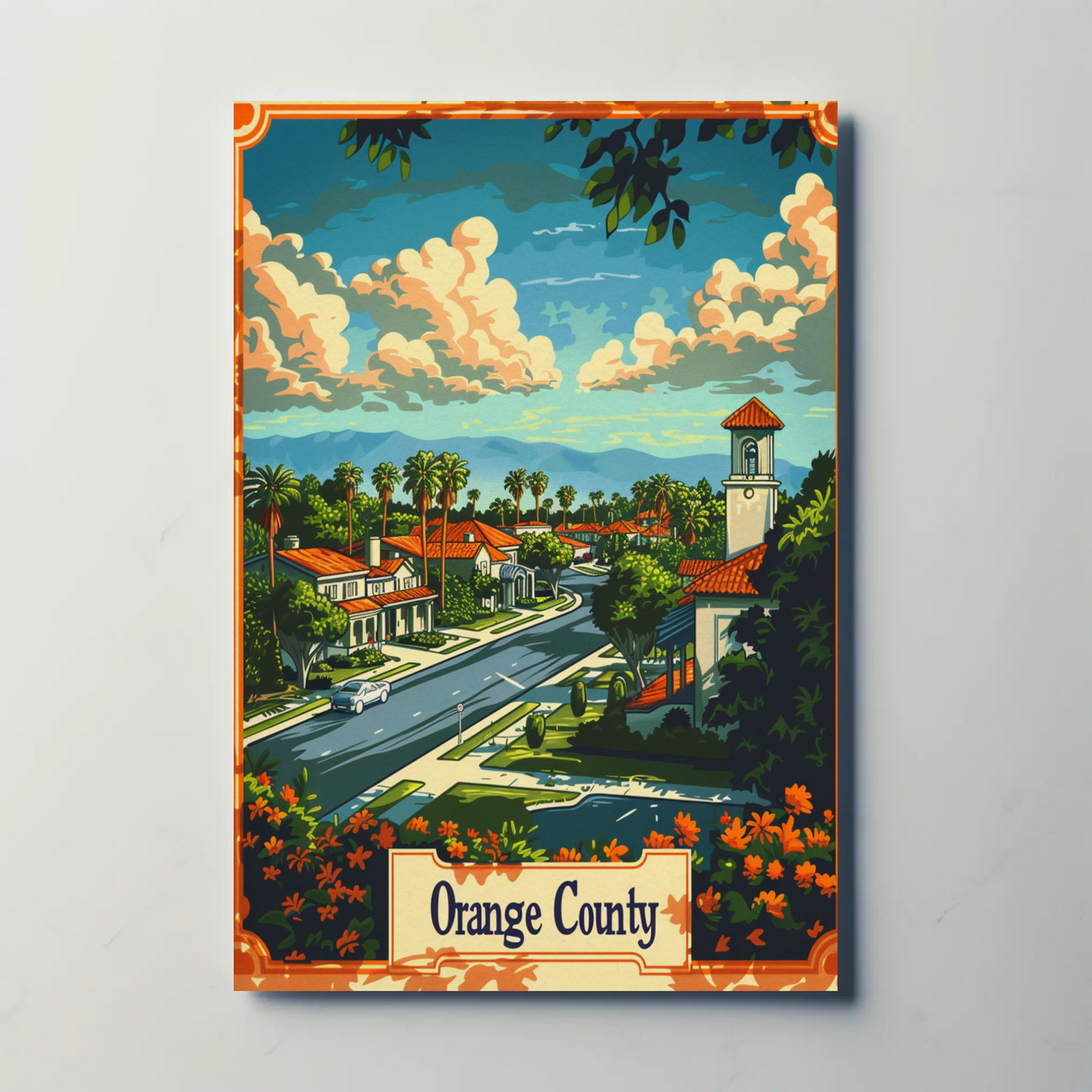 Orange County California Suburb Travel Poster