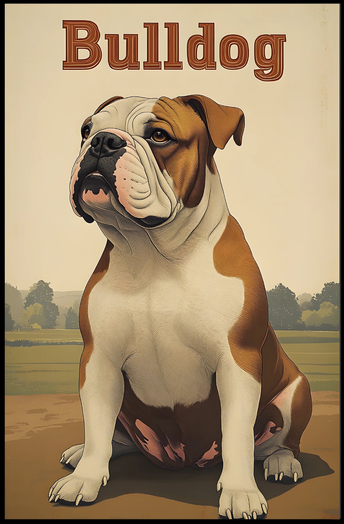 Bulldog Portrait Poster