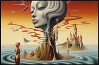 Dreamlike Surrealism Art Print Landscape in Fantasy or Mythology Poster