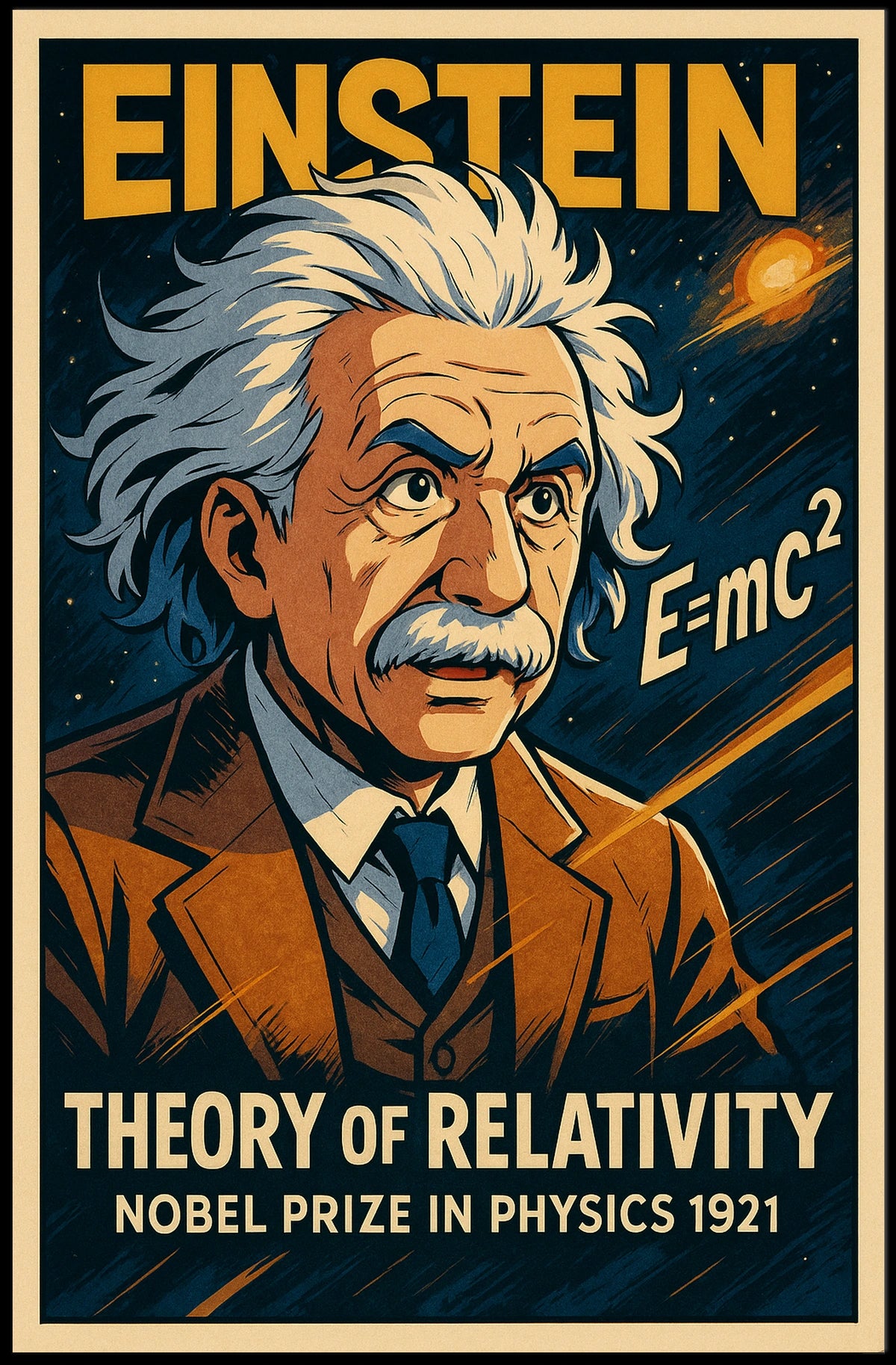 Einstein Relativity Vintage Scientific Decor Poster