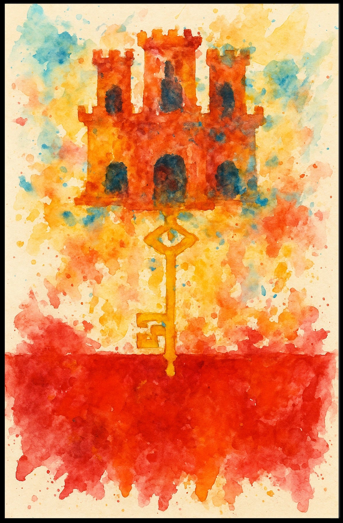 Castle And Key Symbolism Poster