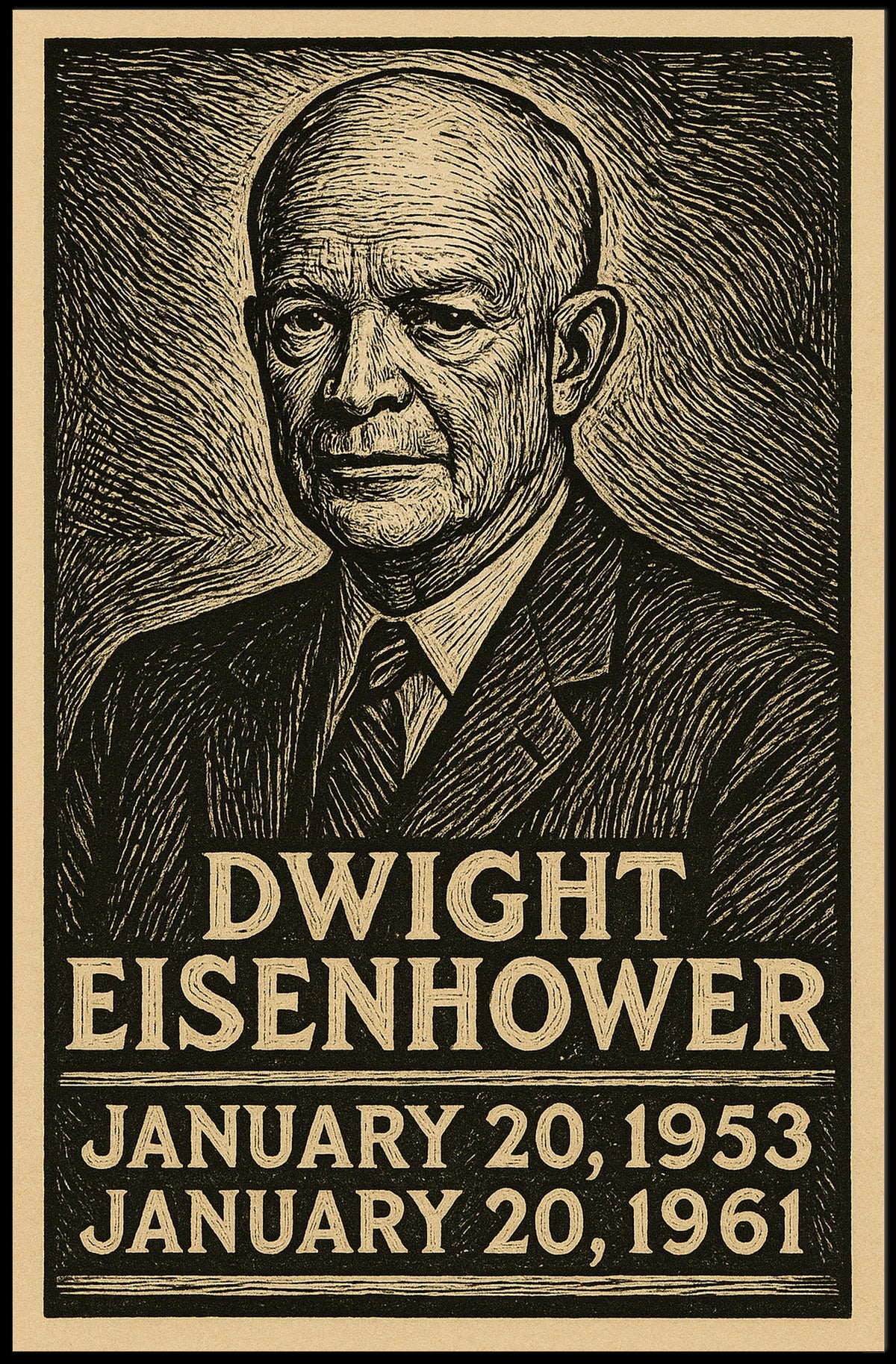 Dwight Eisenhower Travel Retro Heritage Poster