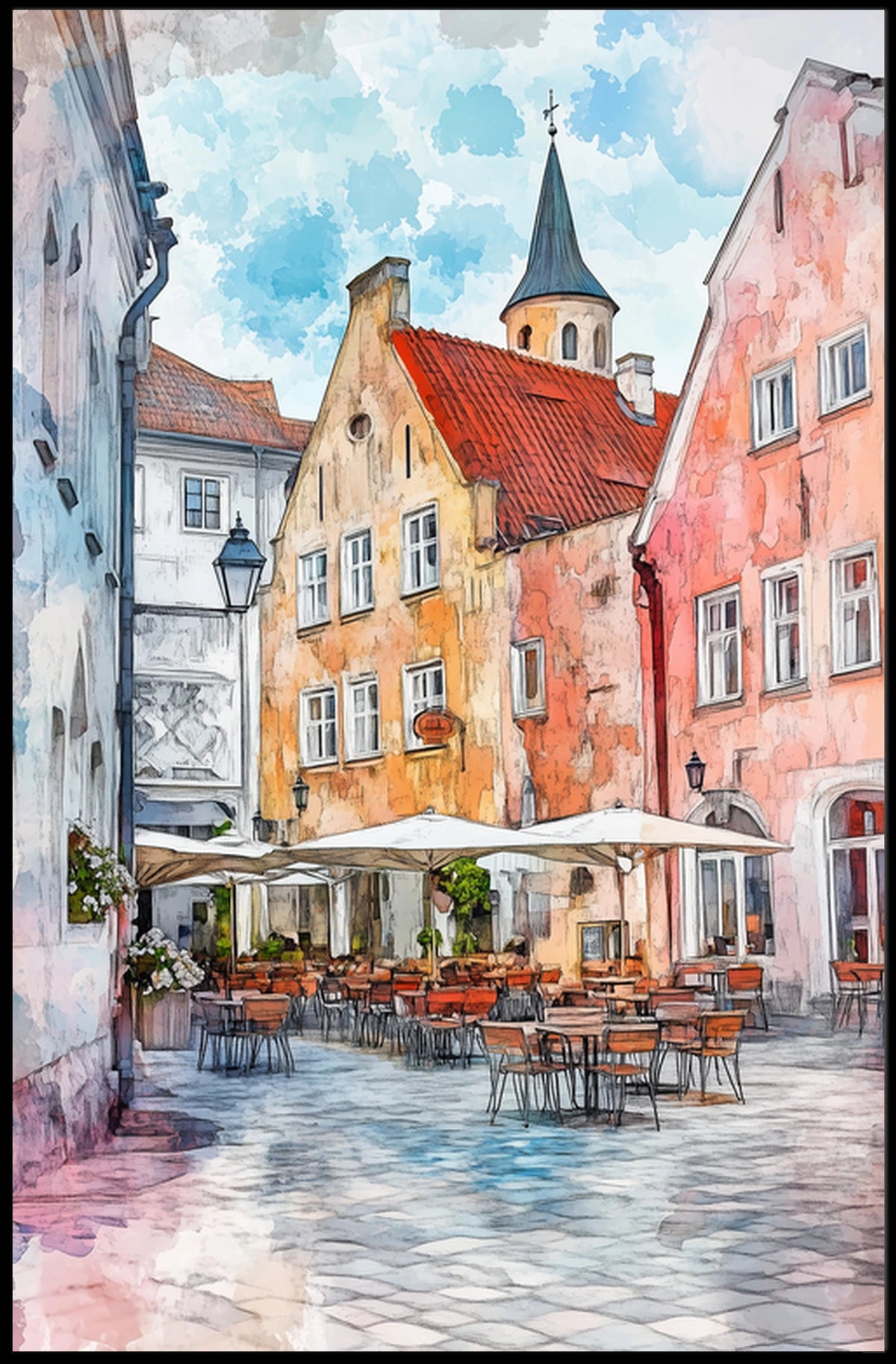 Estonia Tallinn Town Hall Square Poster