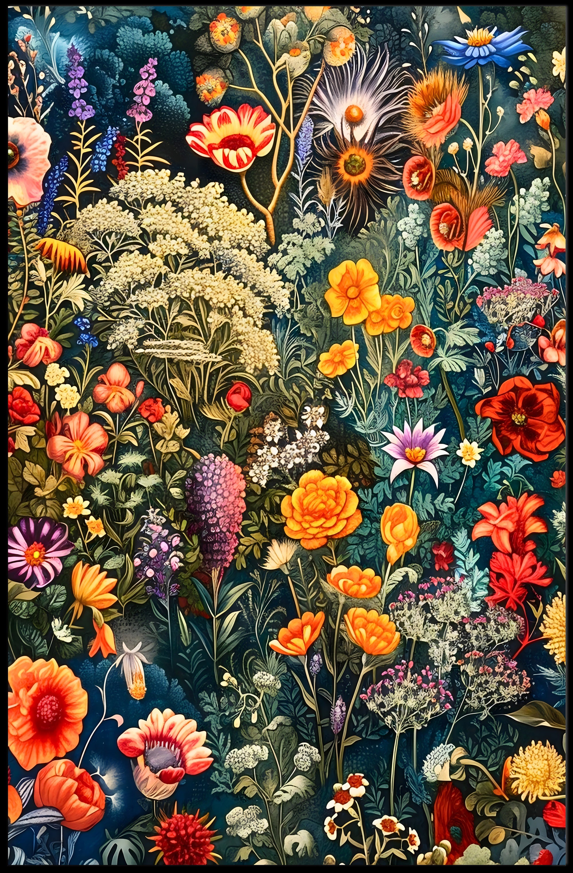 Vibrant Floral Symphony William Morris Art Poster