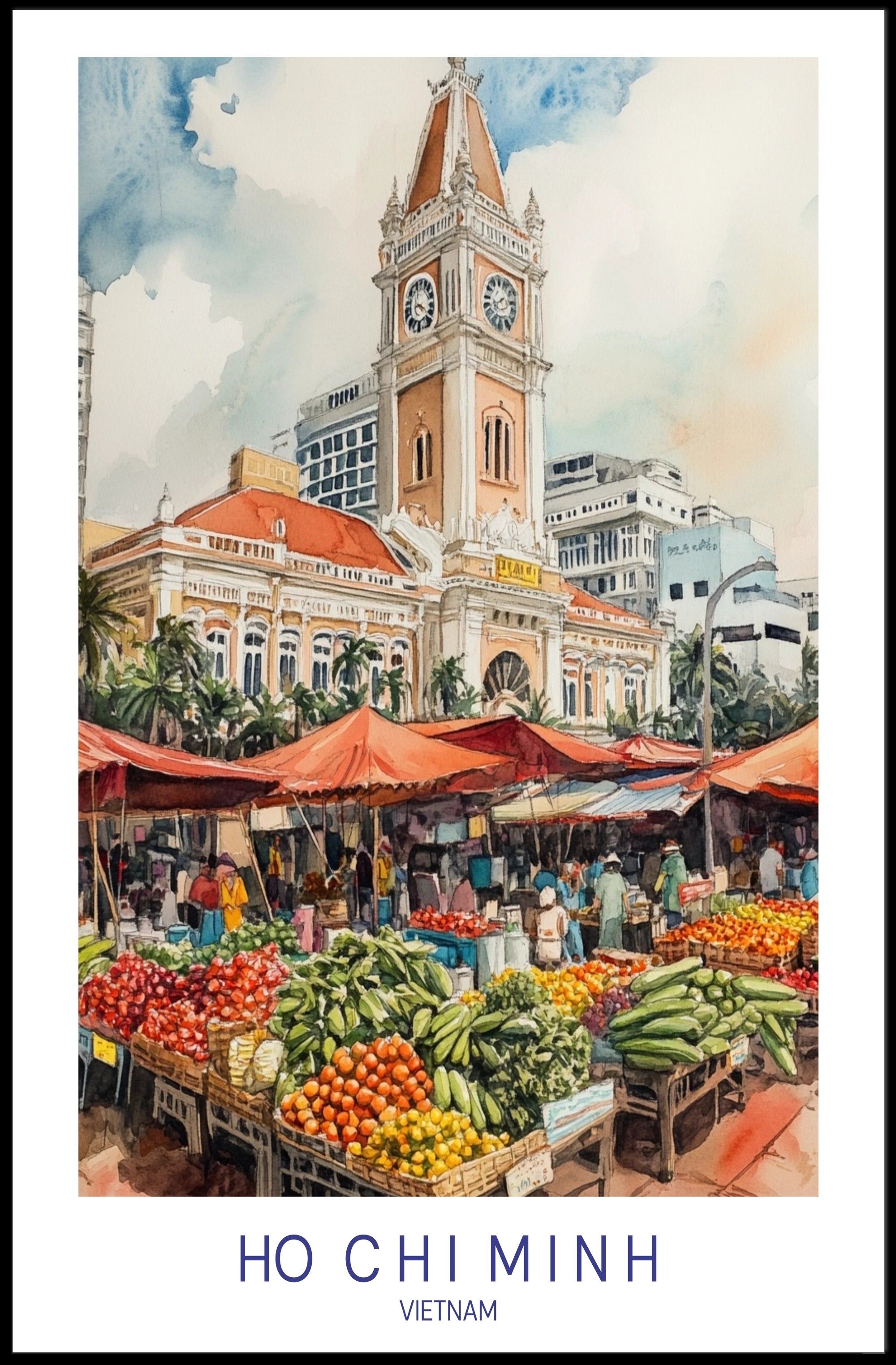 Ho Chi Minh Market Scene Poster PosterGoat