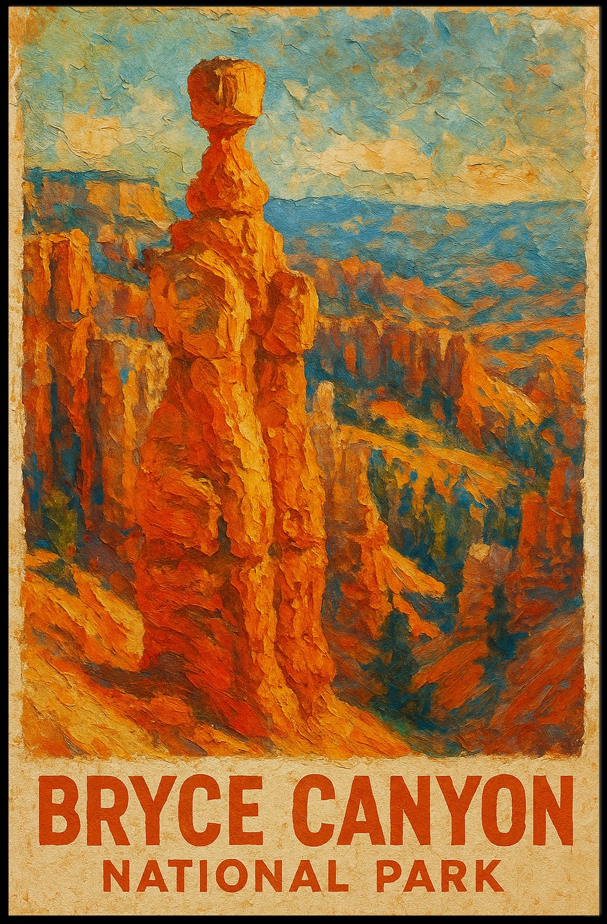 Bryce Canyon National Park Iconic Majestic Scenic Landscape Travel Wall Art Souvenir Gift Poster