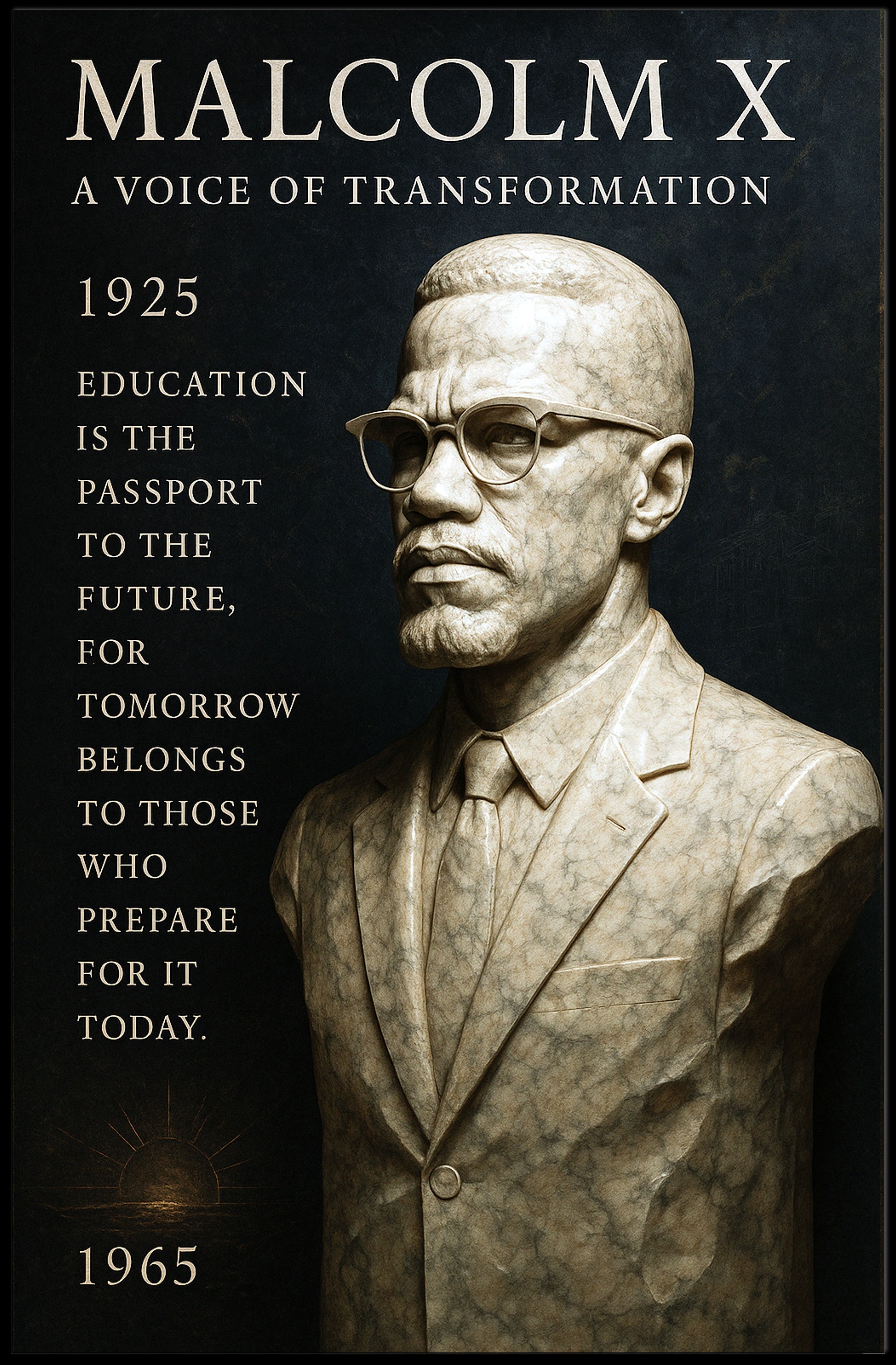 Malcolm X A Voice of Transformation Poster PosterGoat